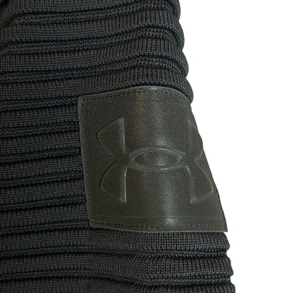 Under Armour Womens IntelliKnit Balaclava Hoodie Performance Top M Gray Black Wh - Picture 6 of 12